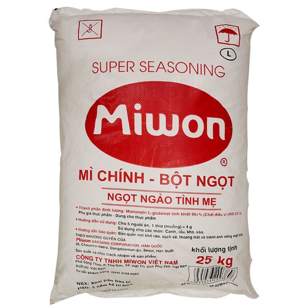  Bột ngọt Miwon hạt lớn size L bao 25 kg 