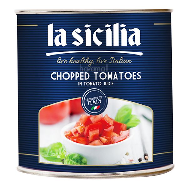  Cà chua xắt nhỏ La Sicilia Chopped Tomatoes  hộp 2.5kg 