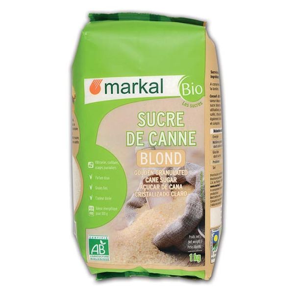  Đường mía thô hữu cơ hạt nhỏ Markal gói 1kg 