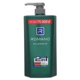  Dầu tắm gội Romano Classic 2 trong 1 hương nước hoa chai 900g 