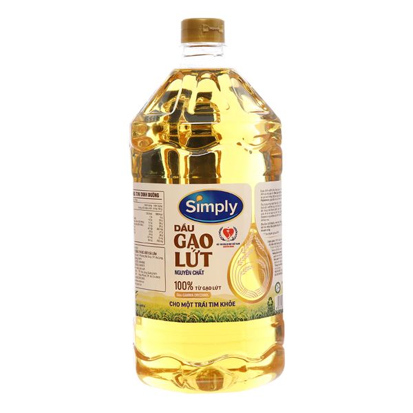  Dầu gạo lứt nguyên chất Simply chai 2 lít 