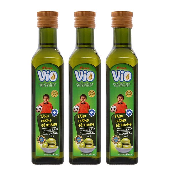  Dầu olive cho bé Tường An Vio bộ 3 chai x 250ml 