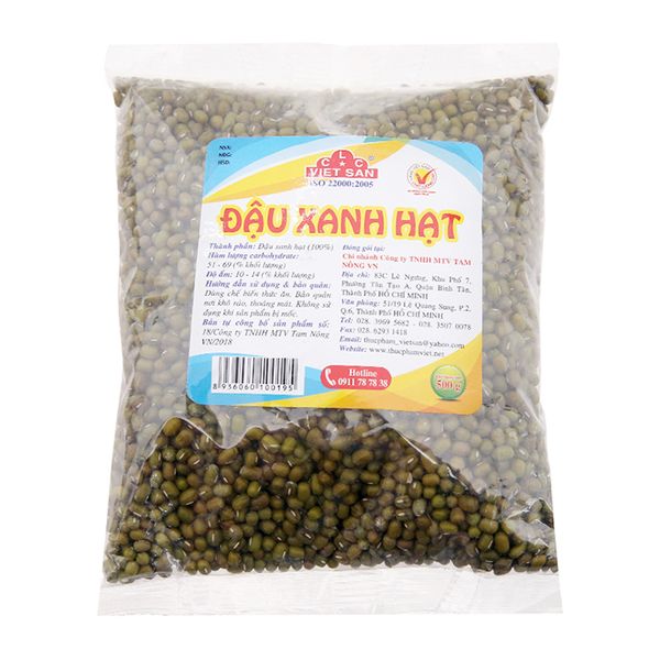  Đậu xanh hạt Việt San loại 1 gói 500g 