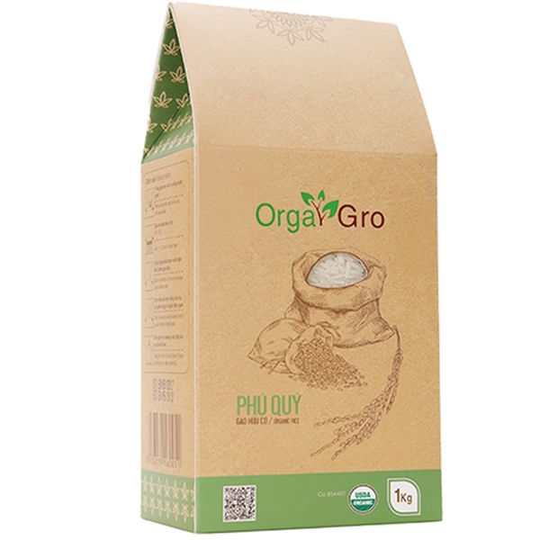  Gạo hữu cơ Phú Quý Orga Gro hộp 1 kg 