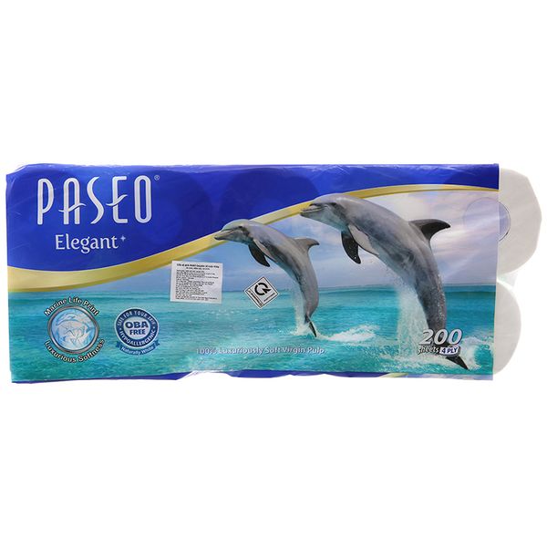  Giấy vệ sinh Paseo dolphin 4 lớp lốc 10 cuộn 
