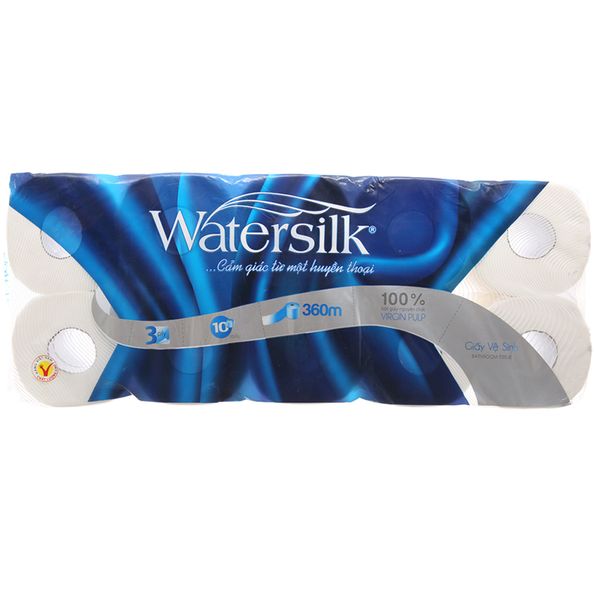  Giấy vệ sinh Watersilk 3 lớp lốc 10 cuộn 