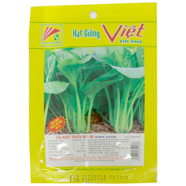  Hạt giống cải ngọt tuyển NP-04 gói Hạt Giống Việt 10g 