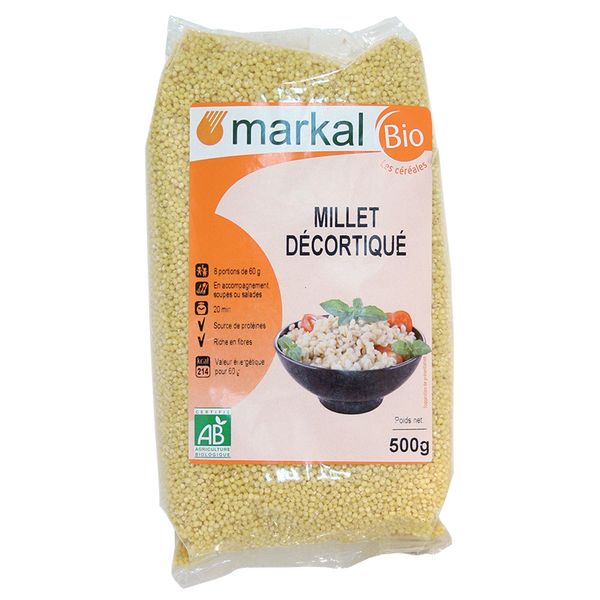  Hạt kê hữu cơ đã bóc vỏ Markal gói 500g 