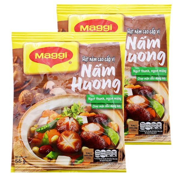  Hạt nêm chay Maggi Nấm hương bộ 2 gói x 55g 