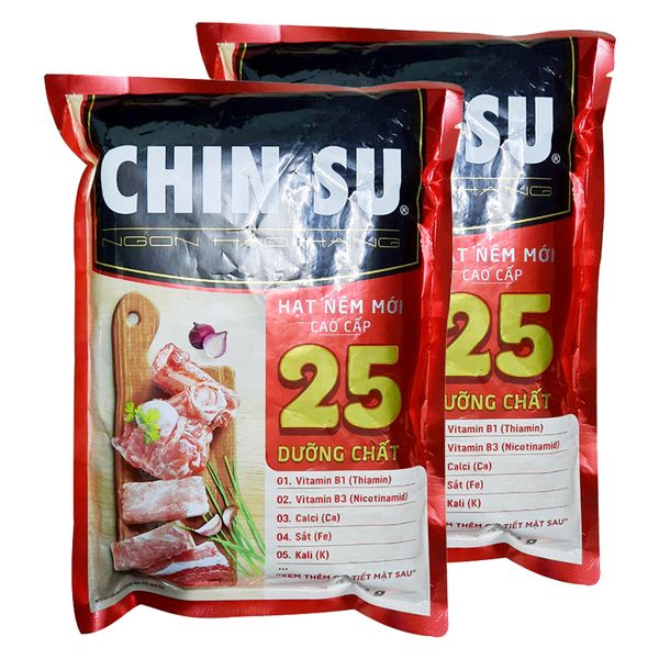  Hạt nêm Chinsu cao cấp 25 dưỡng chất bộ 2 gói x 400 g 