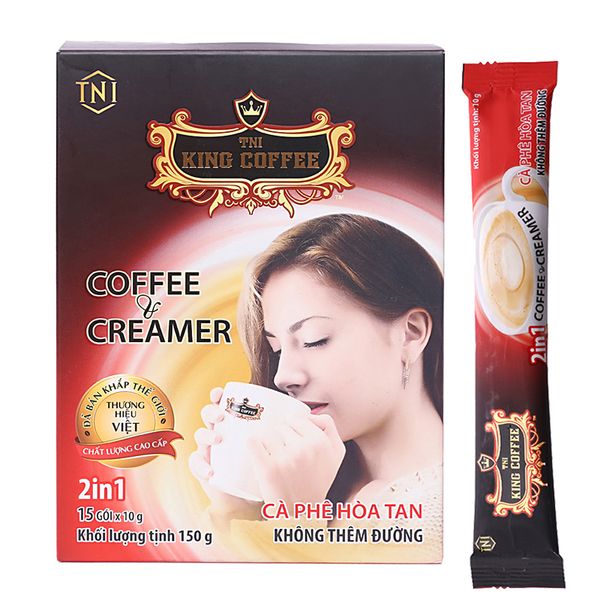  Cà phê sữa TNI King Coffee Coffee & Creamer quy cách 15 gói x 10g hộp 150g 