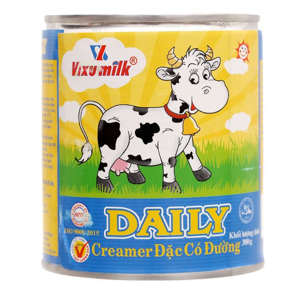  Kem đặc có đường Daily vàng lon 380g 