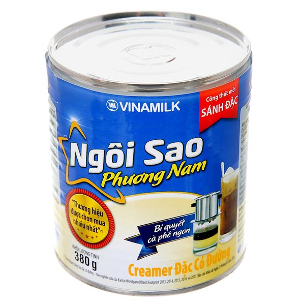  Kem đặc có đường Ngôi sao Phương Nam xanh biển lon 380g 