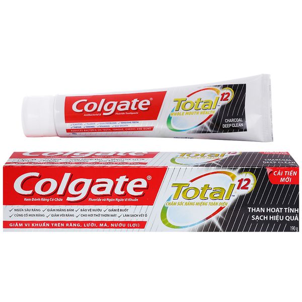  Kem đánh răng Colgate Total than hoạt tính tuýp 190g 