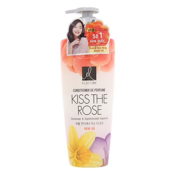  Kem xả Elastine Kiss The Rose hương hoa nhài và hoa hồng chai 600ml 