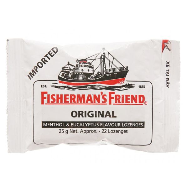  Kẹo cay con tàu Fisherman's Friend vị Menthol và khuynh diệp gói 25g 