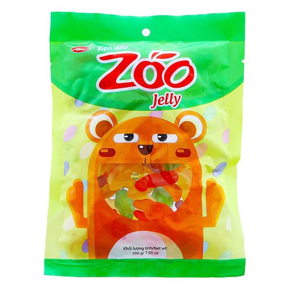  Kẹo dẻo hương trái cây Zoo Jelly Bibica gói 200g 
