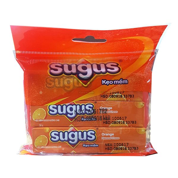  Kẹo mềm Sugus hương cam 3 thanh x 30g gói 90g 