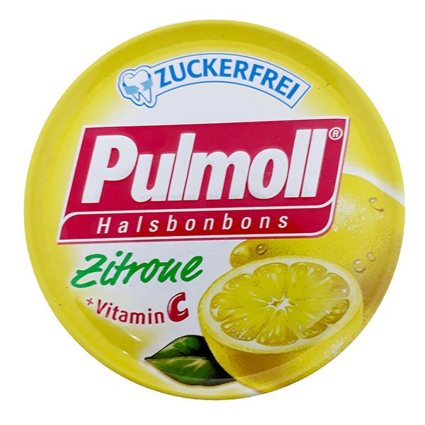  Kẹo ngậm ho không đường Pulmoll Zitrone vị chanh hộp 50g 