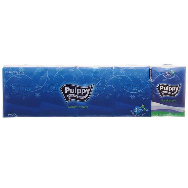  Khăn giấy bỏ túi Pulppy 3 lớp 10 tờ lốc 10 gói 