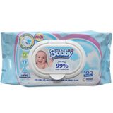  Khăn ướt em bé Bobby không mùi gói 100 miếng 