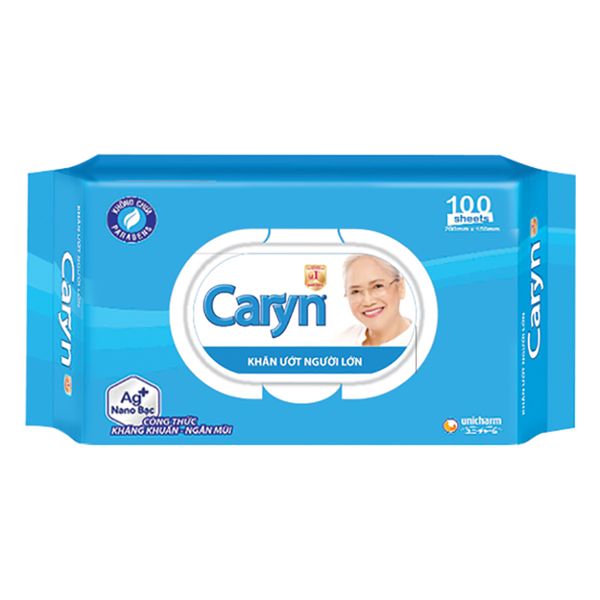  Khăn ướt người lớn Caryn nano bạc kháng khuẩn gói 100 tờ 