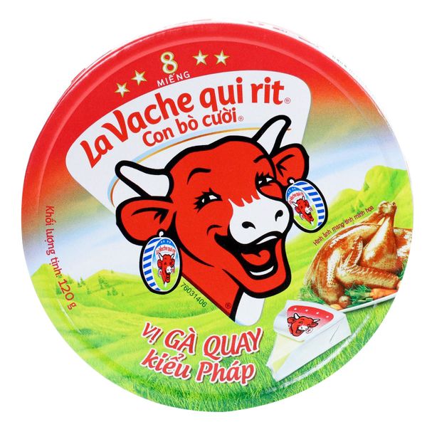  Phô mai Con Bò Cười La Vache qui rit vị gà quay kiểu Pháp hộp 8 miếng 120g 