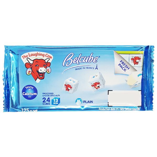  Phô mai vuông Con Bò Cười La Vache qui rit Belcube vị sữa 24 viên gói 125g 