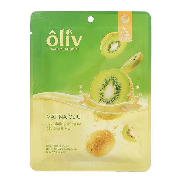  Mặt nạ giấy chứa dầu ôliu và kiwi Ôliv nuôi dưỡng trắng da gói 20g 