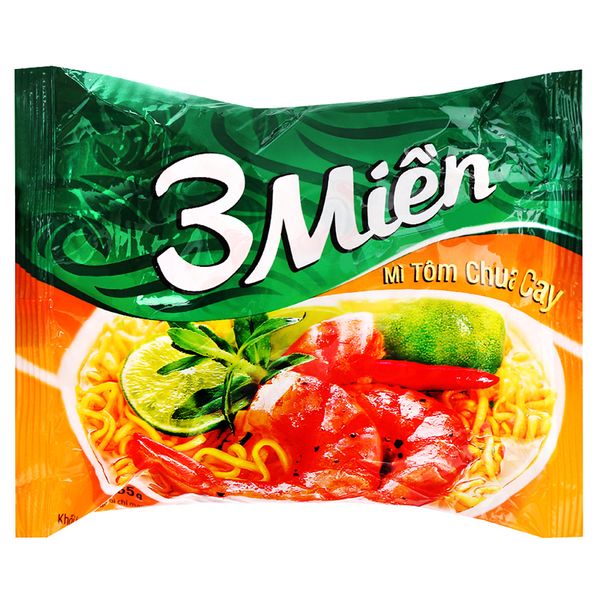  Mì 3 Miền tôm chua cay gói 65g 