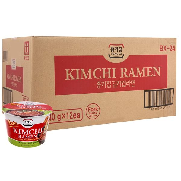  Mì Jongga Kim Chi Ramen thùng 12 tô x 140g 