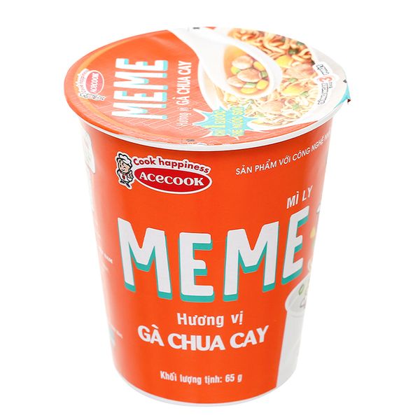 Mì ly Meme gà chua cay ly 65g 