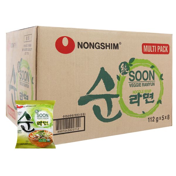  Mì Nongshim Soon Veggie Ramyun chay thùng 40 gói x 112g 