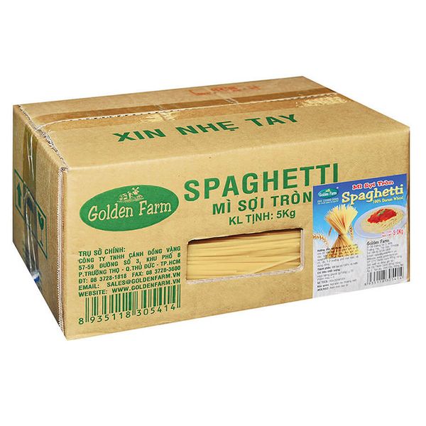 Mì spaghetti Golden Farm thùng 5 kg 