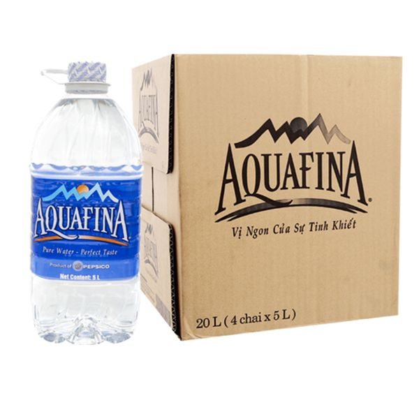  Nước tinh khiết Aquafina thùng 4 chai x 5 lít 