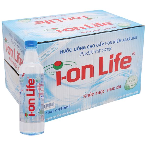  Nước tinh khiết Ion Life thùng 24 chai x 450 ml 