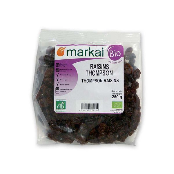  Nho khô hữu cơ Thompson Markal gói 250g 