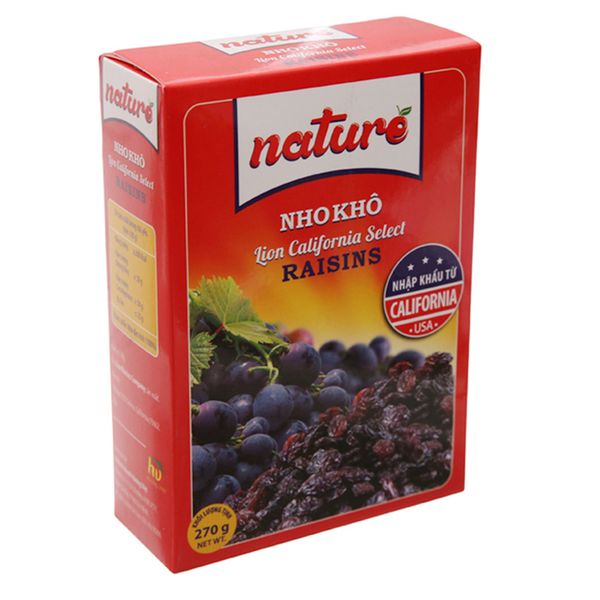  Nho Mỹ khô Nature hộp 270g 