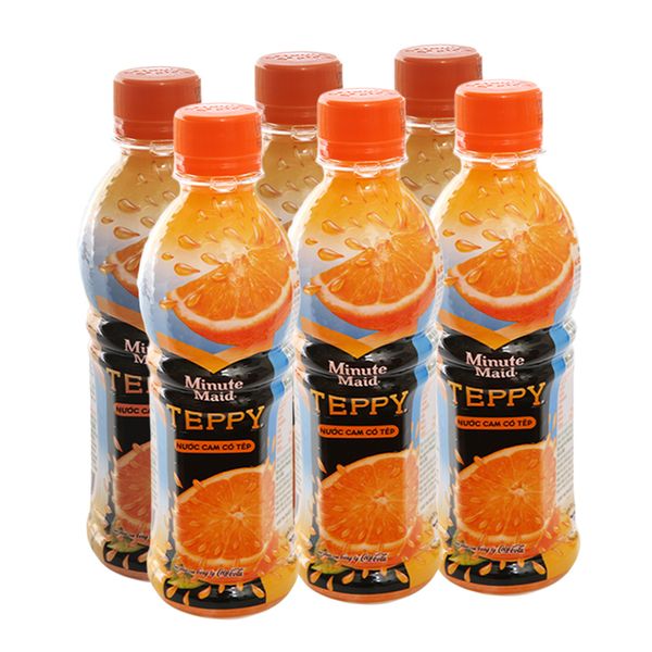  Nước cam có tép Teppy lốc 6 chai x 327ml 