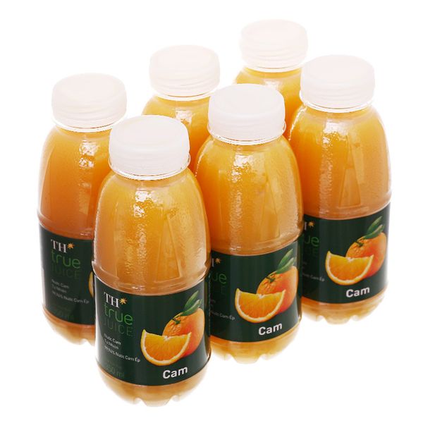  Nước cam ép tự nhiên 99,94% TH True Juice lốc 6 chai x 350 Ml 