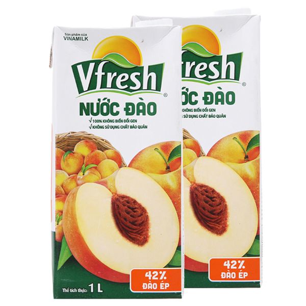  Nước ép đào Vfresh bộ 2 hộp x 1 Lít 