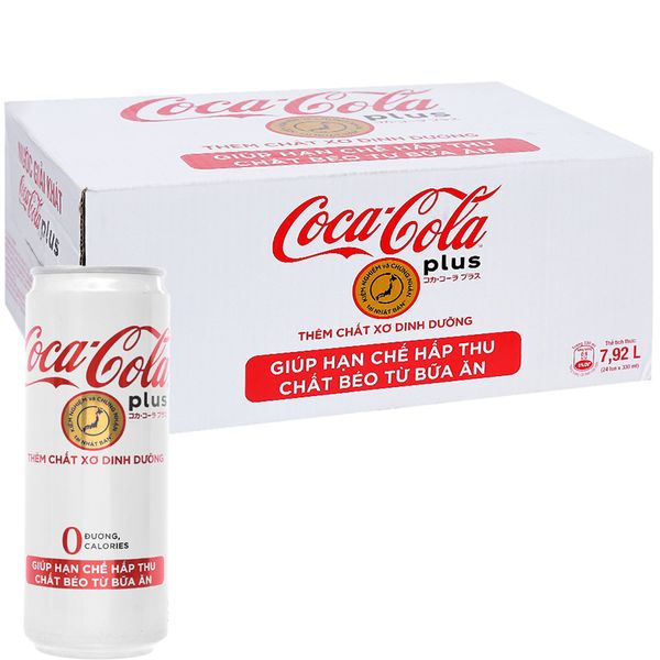  Nước ngọt Coca Cola Plus thùng 24 lon x 330ml 