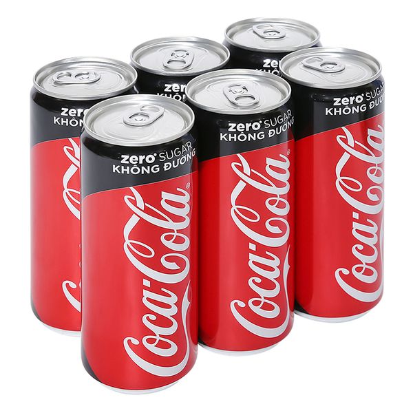  Nước giải khát có gas Coca Cola Zero lốc 6 lon x 330ml 