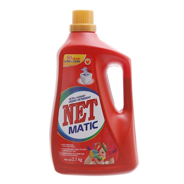  Nước giặt NET Matic đỏ chai 2,7kg 