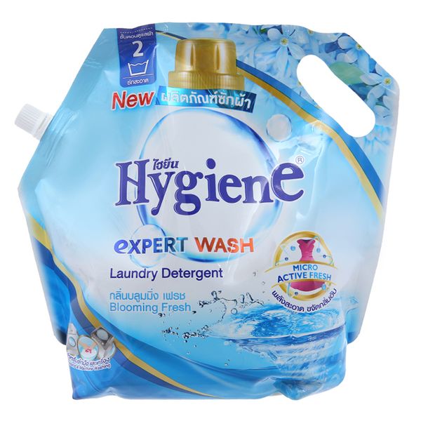  Nước giặt xả Hygiene xanh hương hoa nhẹ nhàng túi 1,8 lít 