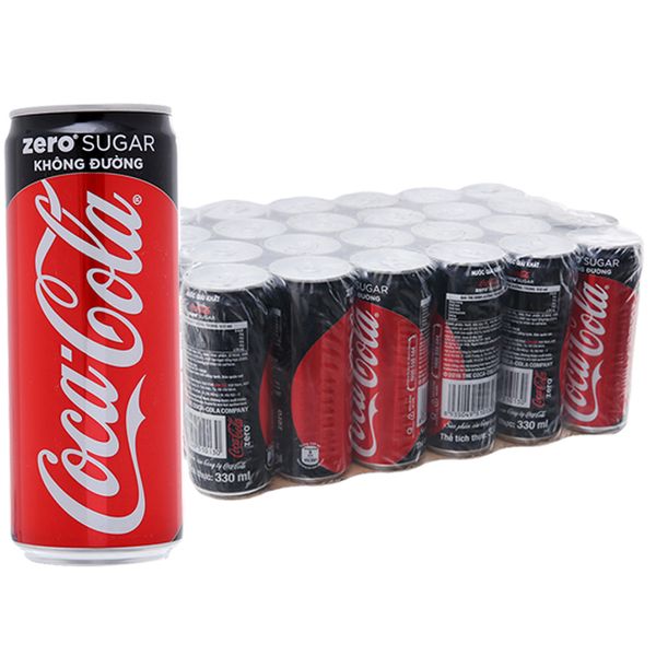  Nước ngọt Coca Cola Zero thùng 24 lon x 330ml 