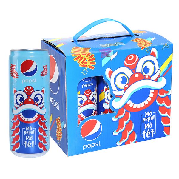  Nước ngọt Pepsi Cola lốc 6 lon x 330ml 