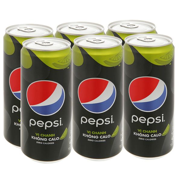  Nước ngọt Pepsi không calo vị chanh lốc 6 lon x 330ml 