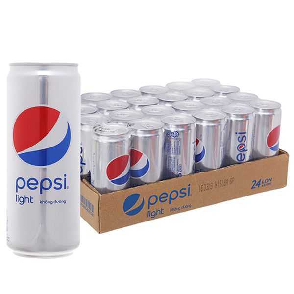  Nước ngọt Pepsi Light thùng 24  lon x 330ml 
