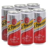  Nước ngọt Schweppes Dry Ginger Ale hương gừng lốc 6 lon x 330ml 